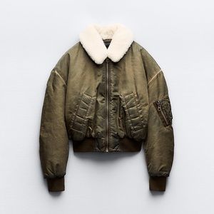 Zara Distressed Nylon Bomber